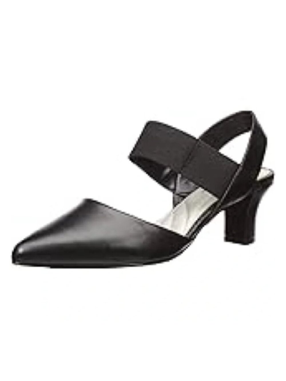 Easy Street Black Slingback Pointed Toe Heels 9W